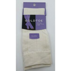 New Gold Toe Knee High Trouser Socks Shoe Size 6-9 Cream Doily Lace Design